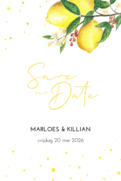 Vrolijke citroenen save the date