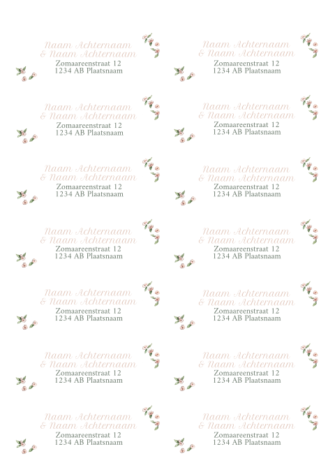 adresetiketten bloesem blooming