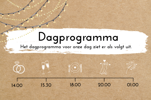 Stijlvol programma voor een festival bruiloft