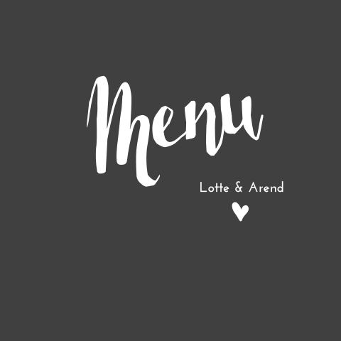 Sierlijke namen menu met kalligrafie donkergrijs