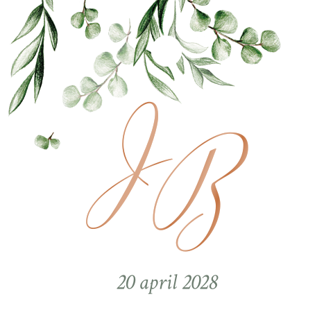 cadeau label kado blaadjes groen goudfolie