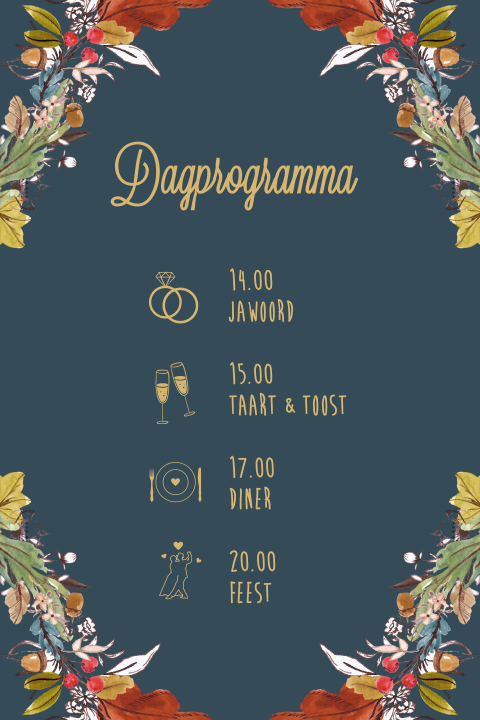 Programma met icoontjes en herfst elementen