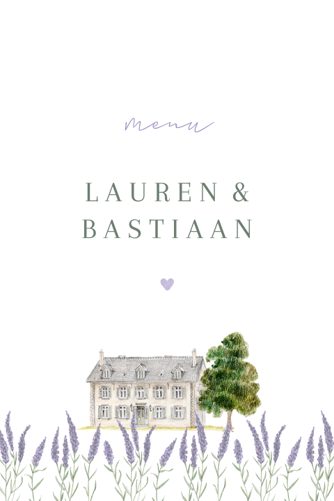 Menukaart lavendel