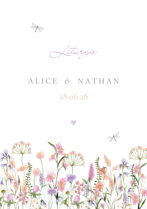 liturgie veldbloemen lila perzik roze 8 pagina
