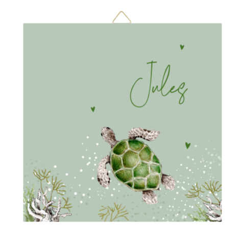 geboortetegeltje schildpad groen zee