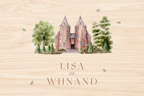 Memorybox moderne trouwlocatie blaadjes