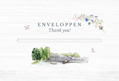 Enveloppendoos pastel chic pastel bloemen & vlinders met trouwlocatie