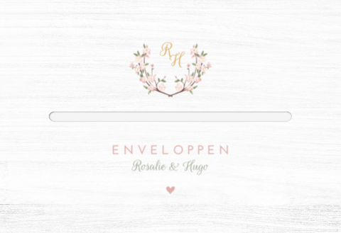 Enveloppendoos handgetekende kersenbloesem