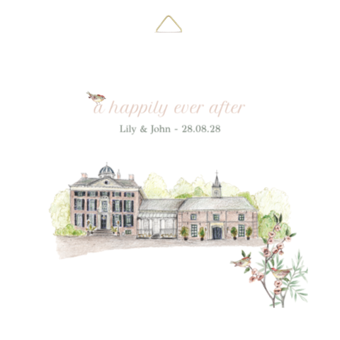 tegeltje trouwlocatie vogeltje blooming