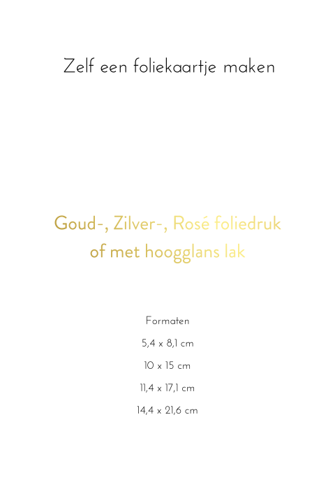 Kaart blanco enkel folie staand