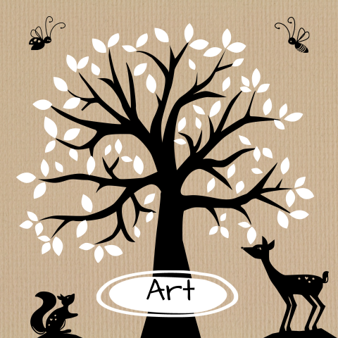 Art kraamkaartje boom kraft