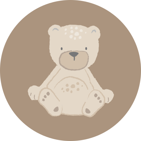 lieve unisex sluitsticker illustratie van een beertje