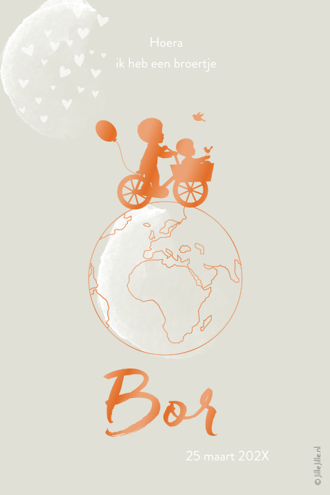 Poster met foliedruk met wereldbol silhouetten waterverf