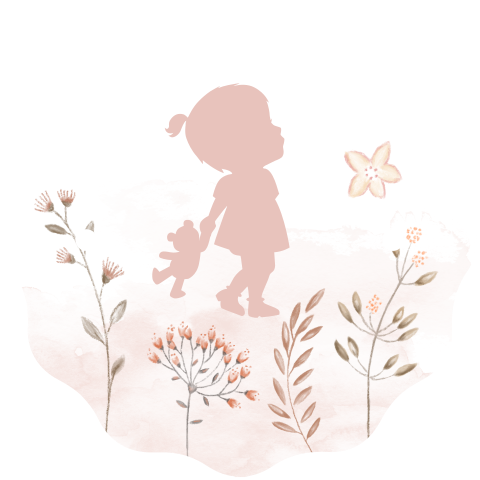 Een schattig labeltje golfjes silhouet bloemen met 2 gaatjes