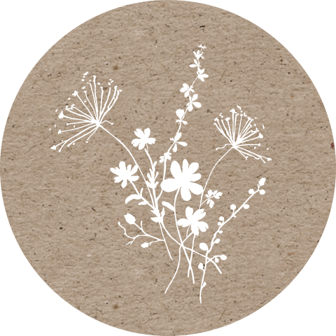 Sluitzegel silhouet veldbloemen op kraft