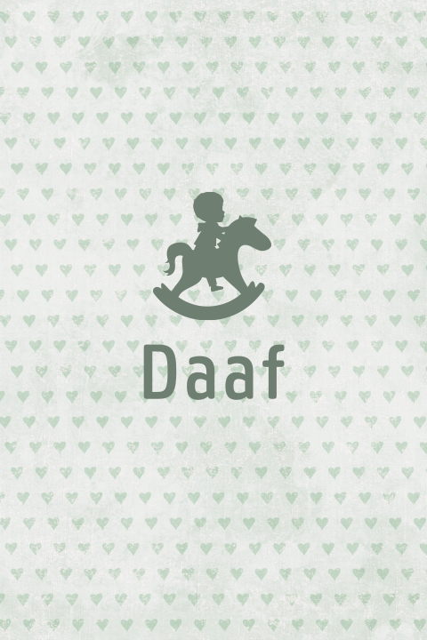 silhouet geboortekaart met hobbelpaard