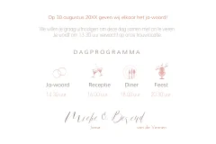 Trouwkaart met foto en lief takje