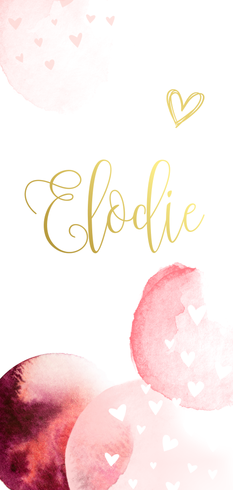 Goudfolie-geboortekaartje aquarel bollen (DF)