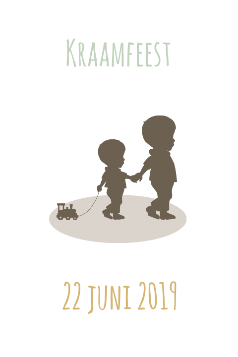 mooie silhouet kraamfeest kaart met broertjes
