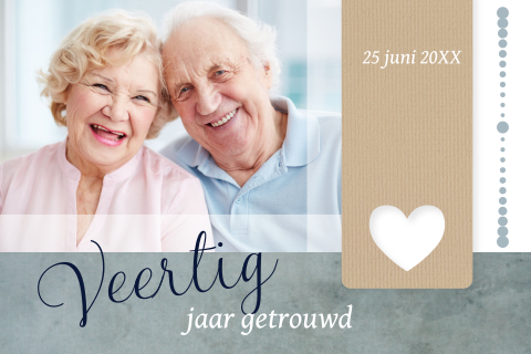 Mooie kaart voor een huwelijks jubileum met foto