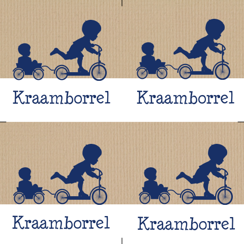 Lief doopsuikerkaartje met silhouette zelf uitsnijden