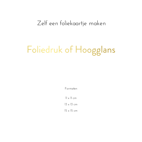 Kaart blanco folie dubbel vierkant