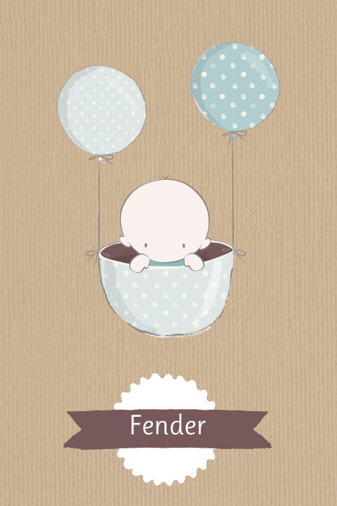 Leuk geboortekaartje met baby in mandje met ballonnen