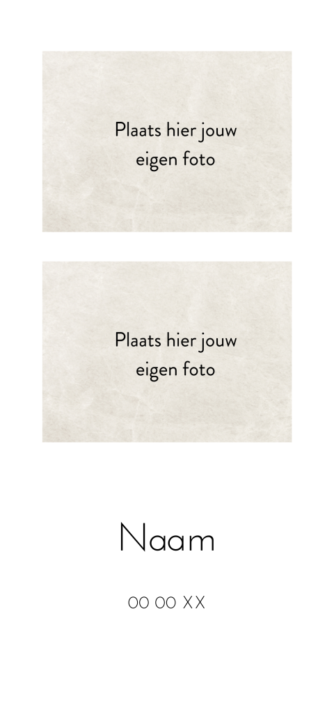 foto kaart staand met twee foto vakken