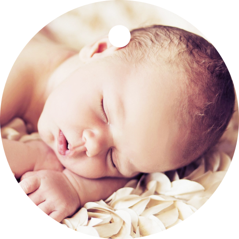 Label kaartje rond 40x40 mm met foto 16 stuks