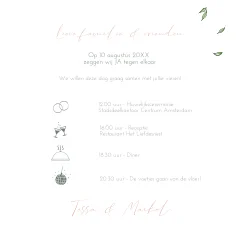 Botanische trouwkaart met je eigen foto groene takjes