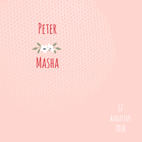 mooie trouwkaart met tule en lief bloemetje zelf maken