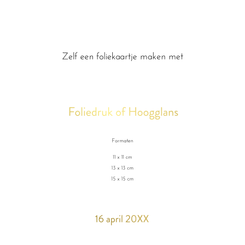 kaart blanco folie enkel vierkant