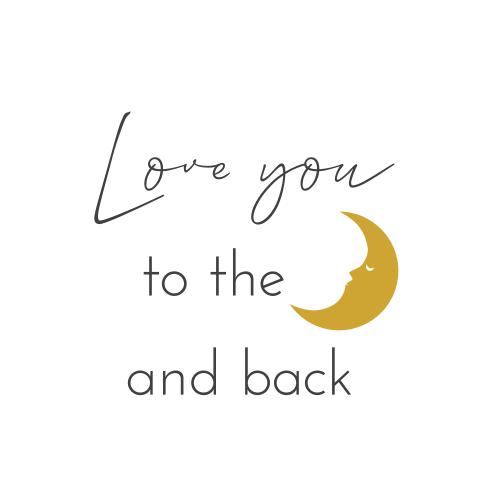 Labeltje rond love you to the moon and back 16x