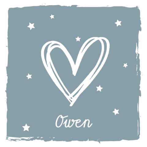 Lief rouwkaartje met sterretjes en hartje