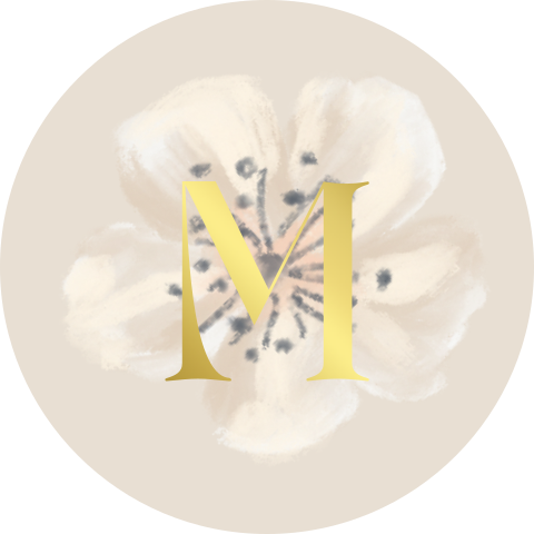 Prachtig goudfolie sluitsticker met geschilderd bloemetje