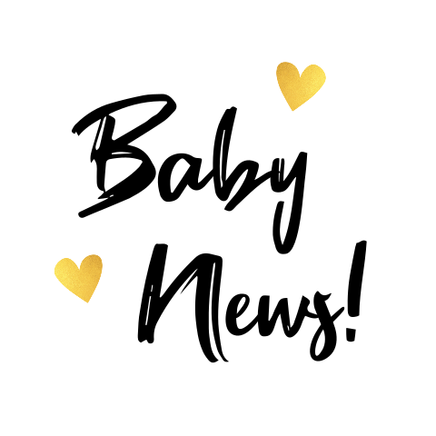 Sluitzegel met tekst en gouden hartjes baby news
