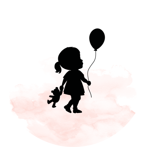Sluitzegel met silhouet meisje en waterverf