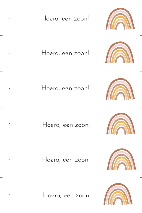 DIY staande kaart regenboog labels te maken