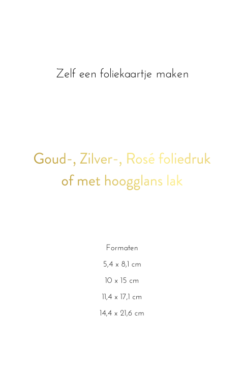 kaart blanco dubbel staand folie