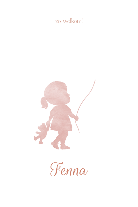 Een schattig geboortekaartje voor een meisje met stans hartje