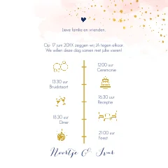 Watercolour trouwkaart met grafische vorm