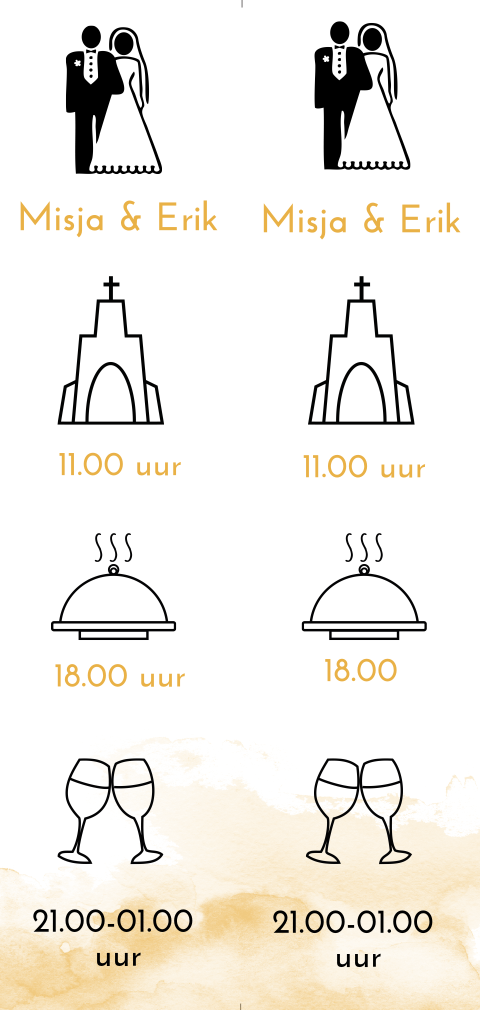 diy label met silhouet van bruidspaar 2x zelf snijden
