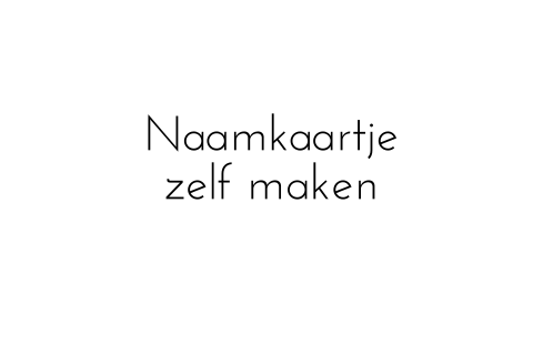 Naamkaartje om zelf te maken