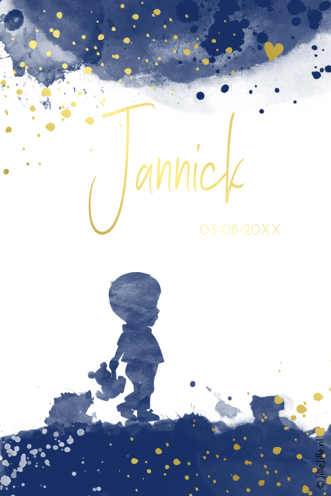poster goudfolie waterverf silhouet en confetti