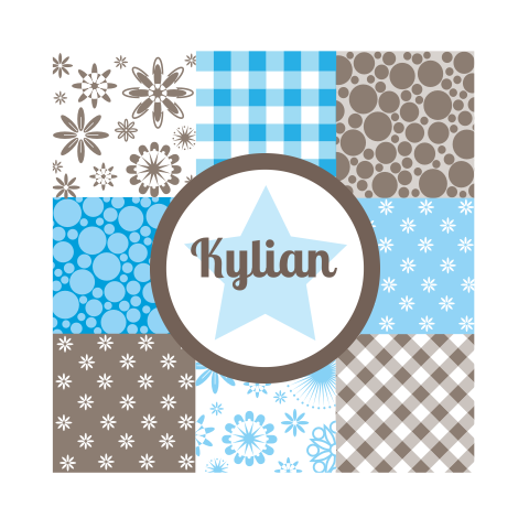 Leuke geboortekaart Kylian met lieve sterren en dessins voor jongen