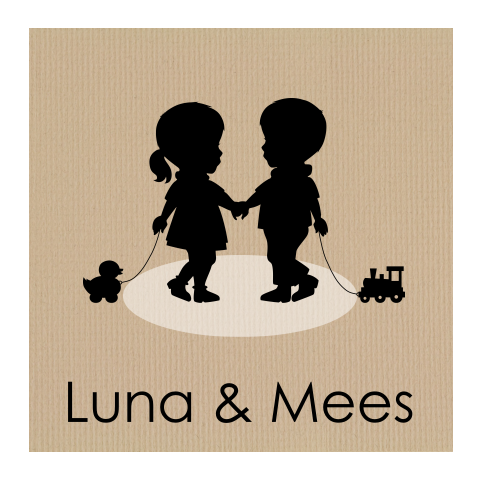 Lieve tweelingkaart met silhouet jongen en meisje