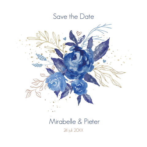 Save the Date kaart aquarel bloemen