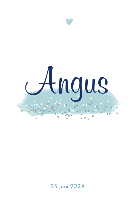 Geboortekaartje met waterverf en mini confetti