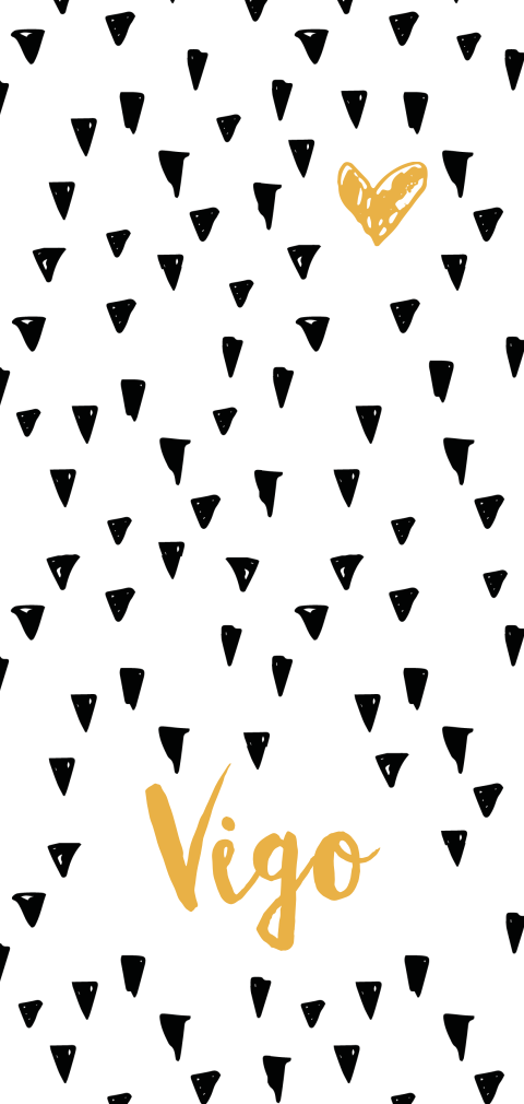 Staande geboortekaart met handgetekende driehoekjes