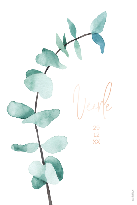 poster staand folie met waterverf eucalyptus